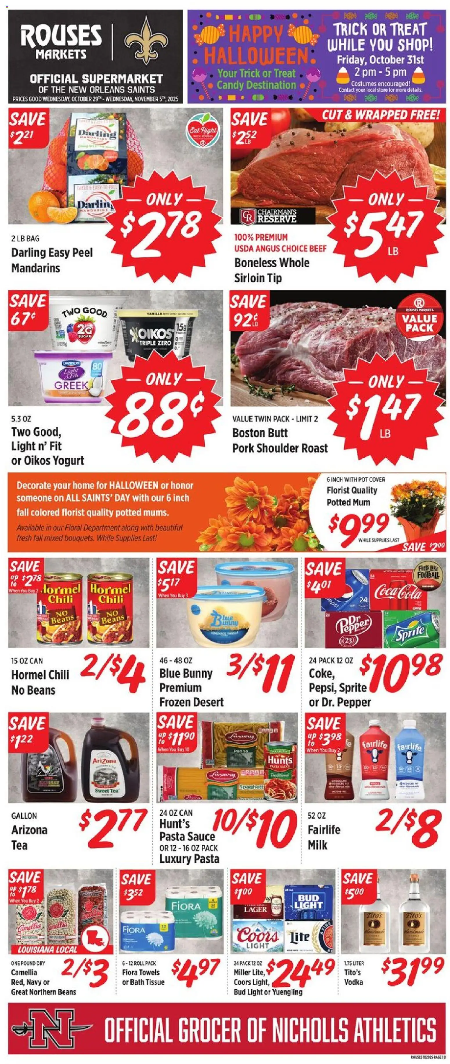 Rouses Weekly Ad - LA - page 1- valid from 10/29/2025