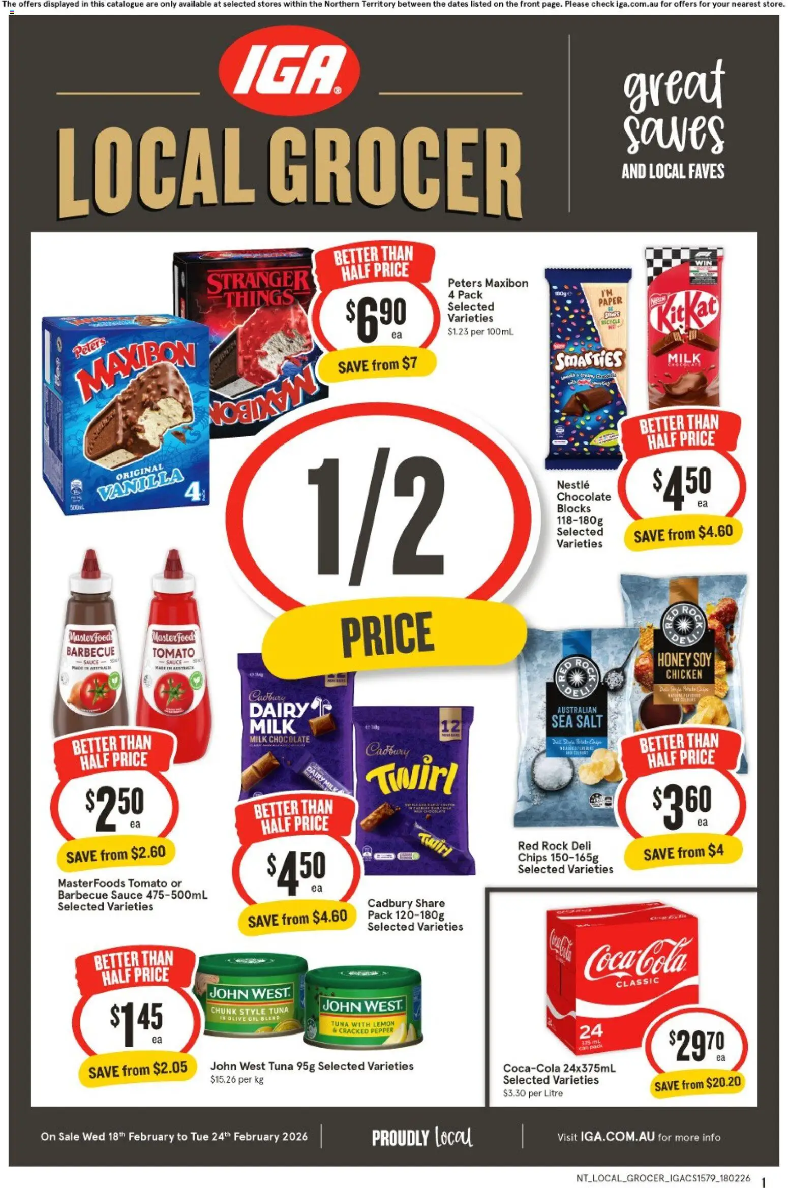 IGA Local Grocer NT - page 1- valid from 18/02/2026