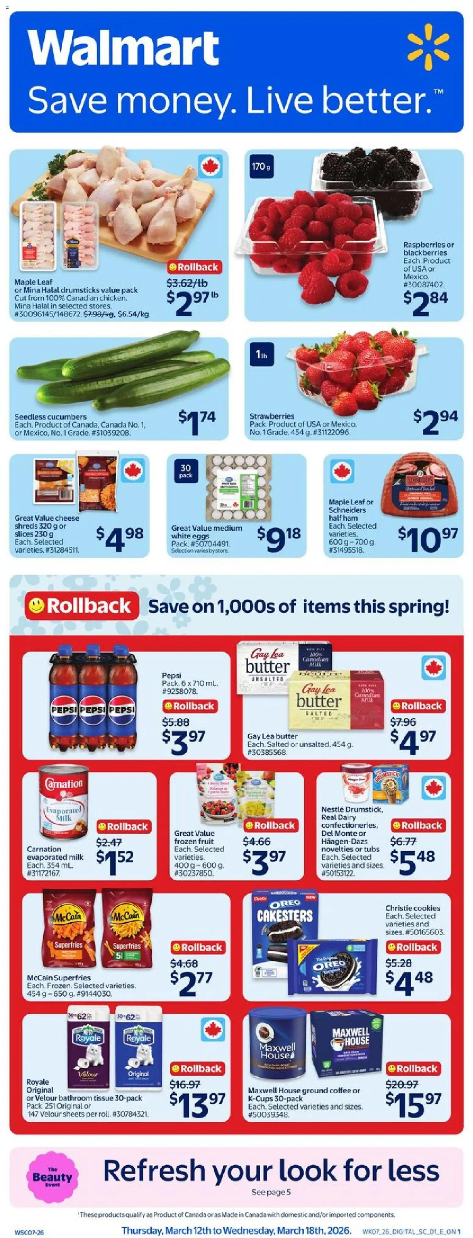 Walmart weekly flyer - page 1- valid from Mar 12, 2026