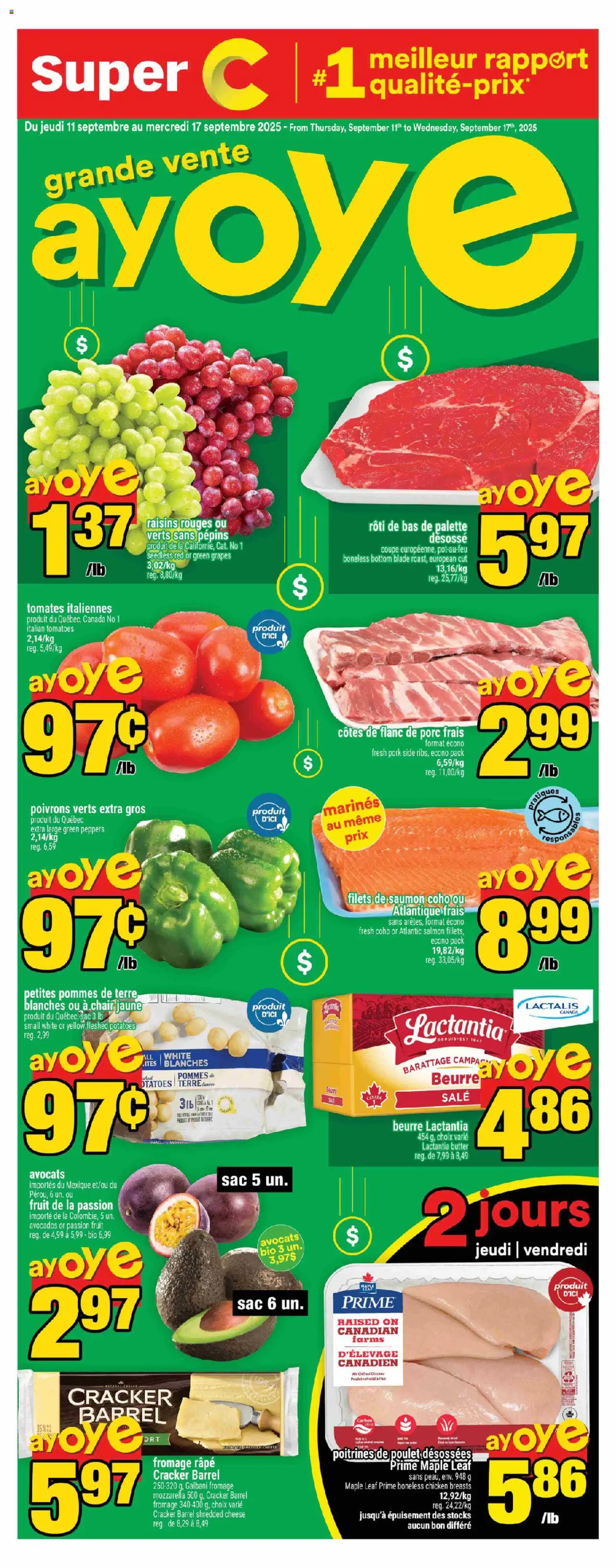 Super C weekly flyer / circulaire - page 1- valid from Sep 11, 2025