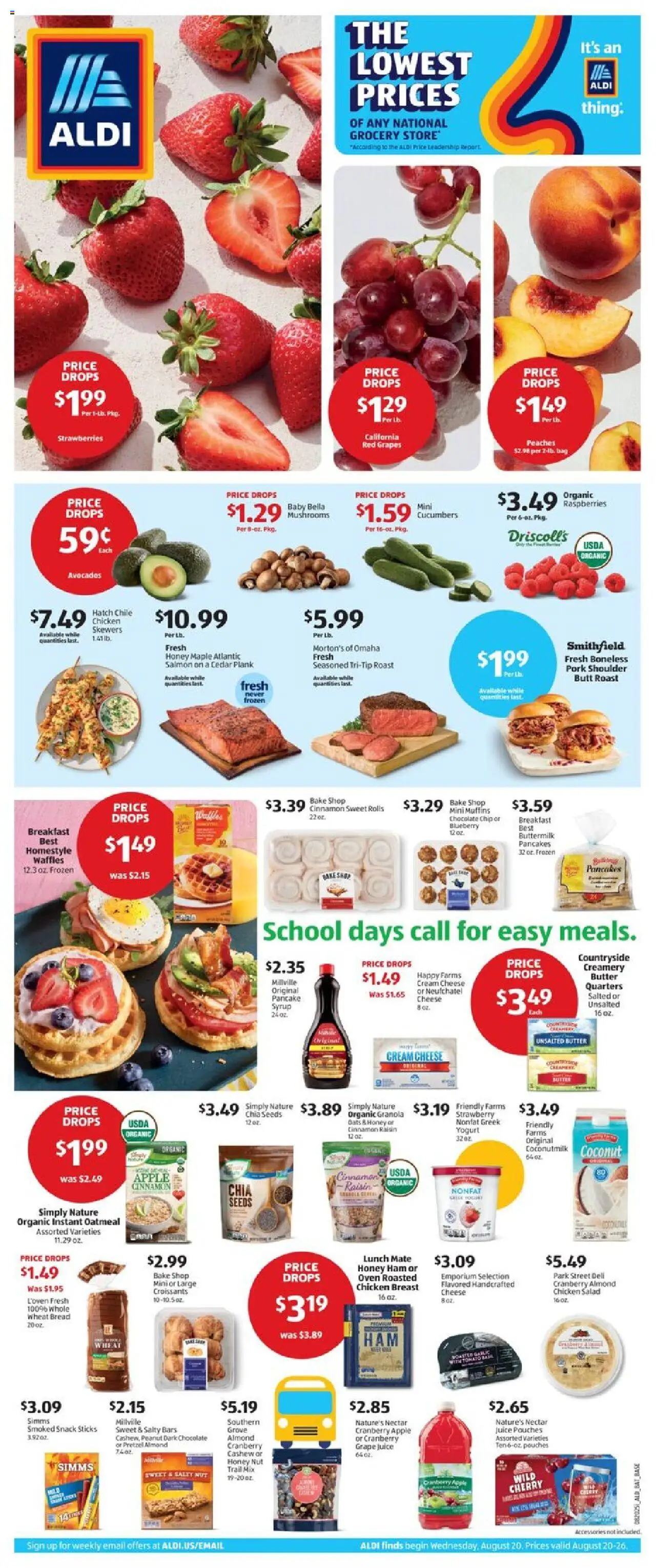 Aldi Weekly Ad - page 1- valid from 08/20/2025