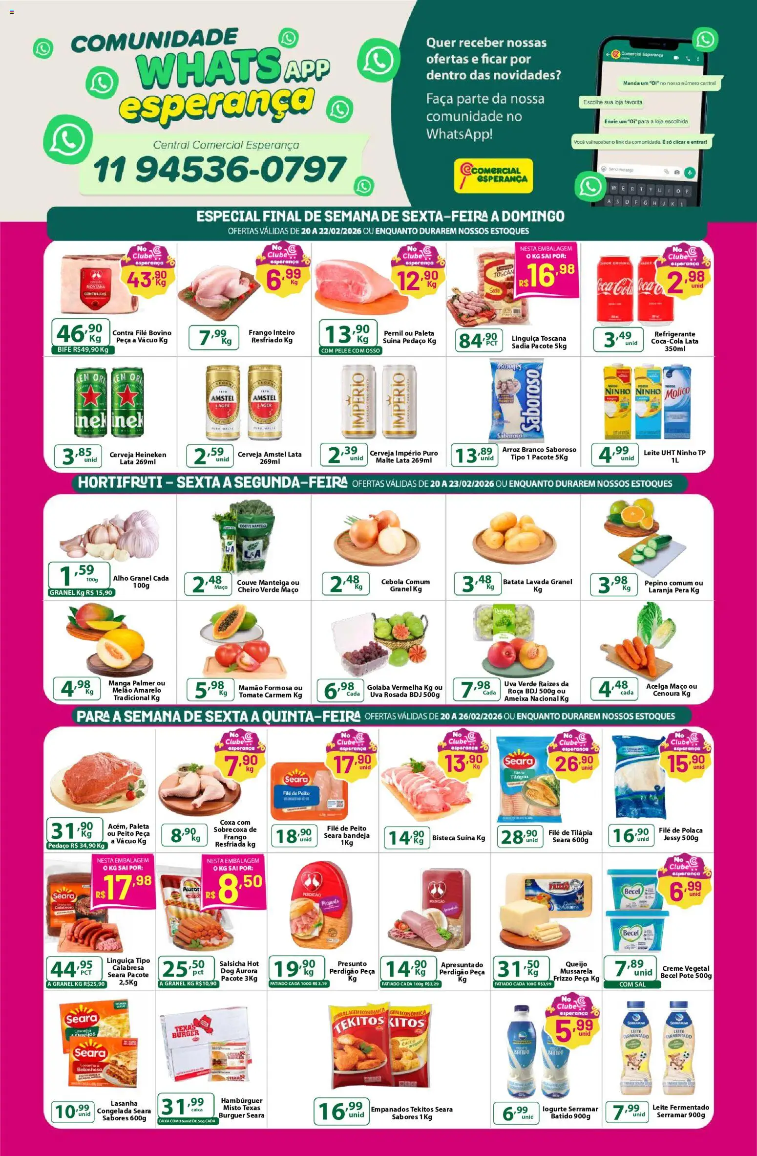 Comercial Esperança - Ofertas da semana  - página 1- válido a partir de 20/02/2026
