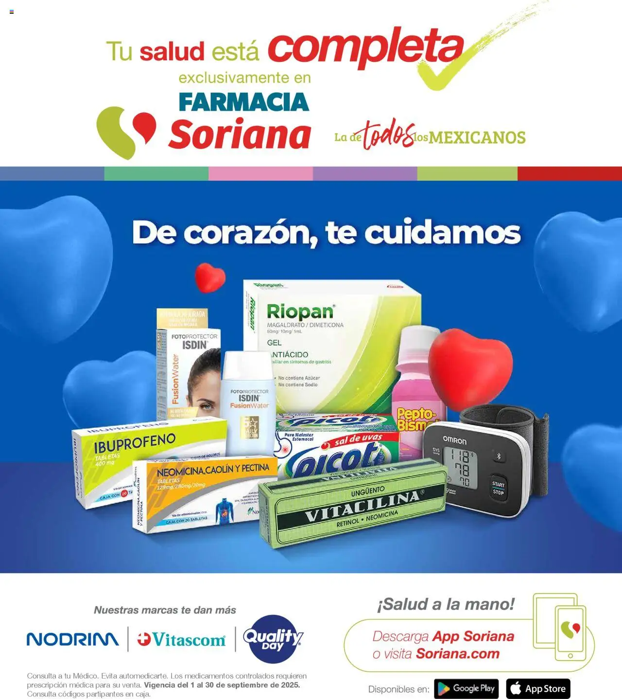 Soriana - Folleto Farmacia Mercado Nacional - página 1- válido desde 01/09/2025