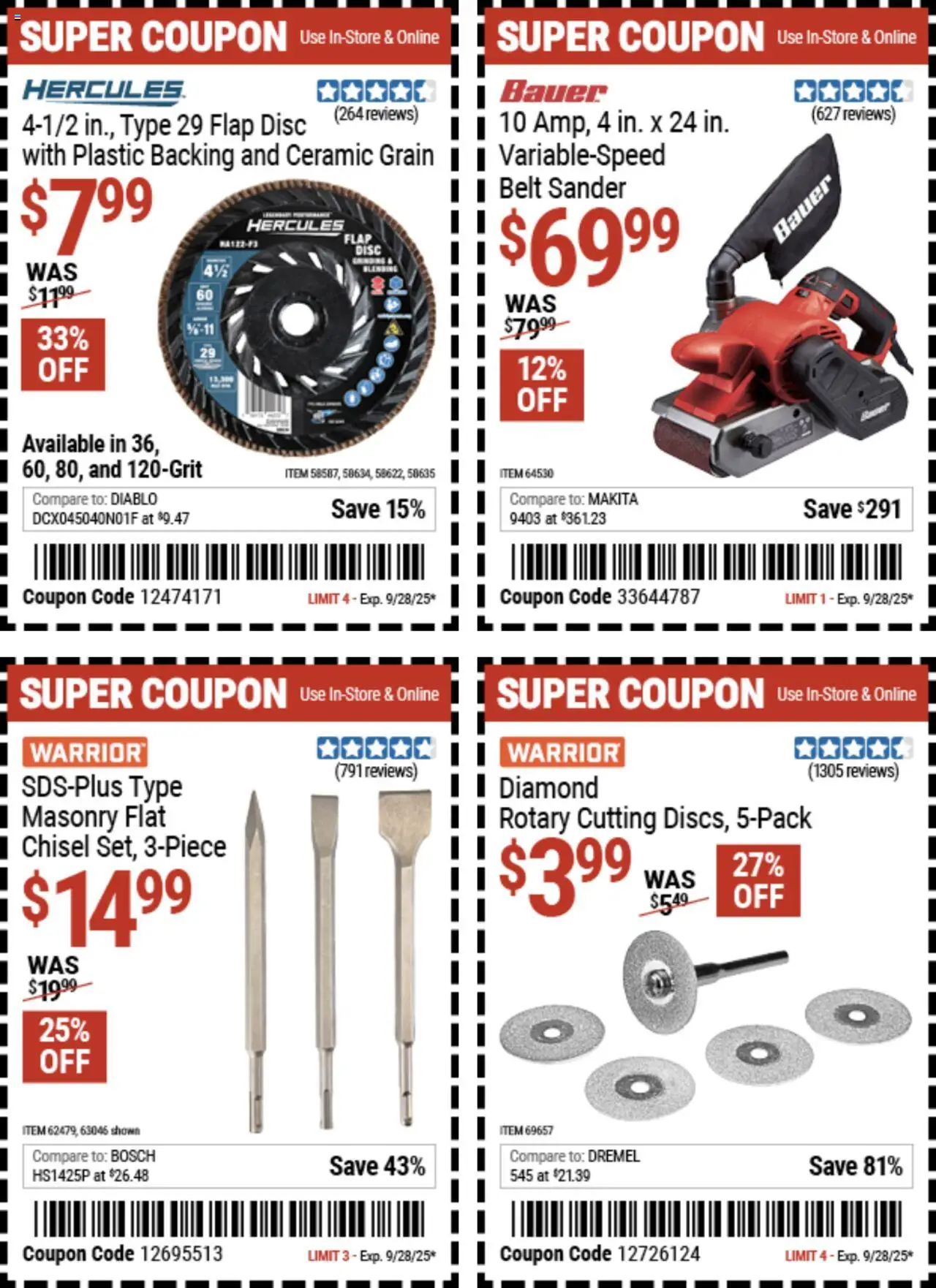 Harbor Freight Weekly Ad - page 1- valid from 09/15/2025
