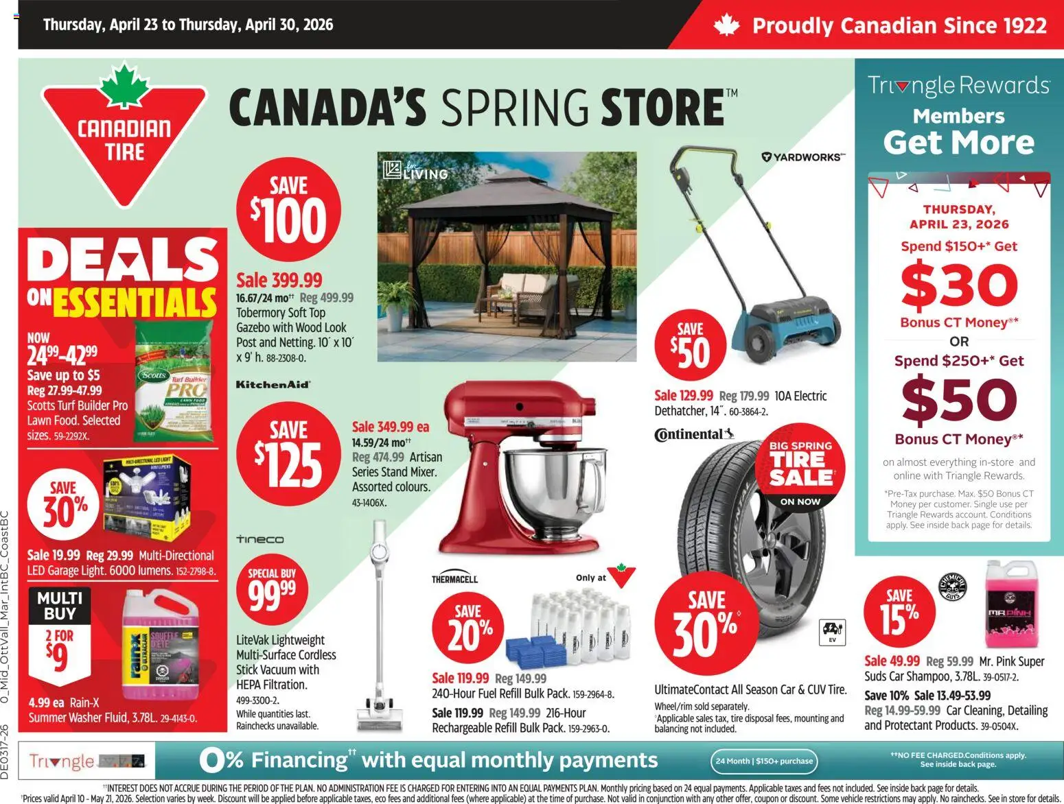 Canadian Tire weekly flyer - page 1- valid from Apr 23, 2026