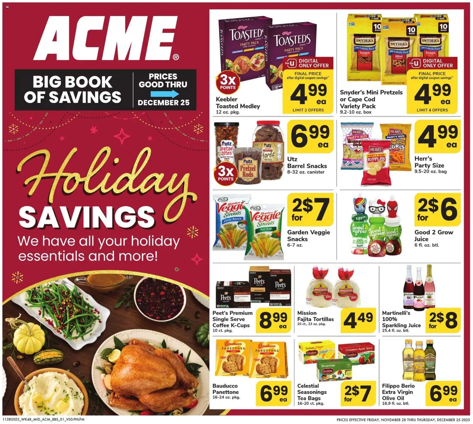 Acme Big Book of Savings - page 1- valid from 11/28/2025