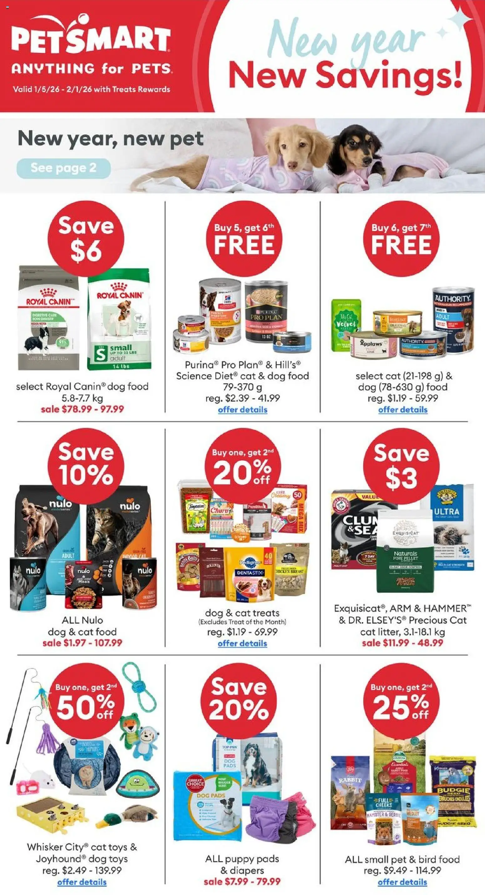 Petsmart flyer / circulaire - page 1- valid from Jan 5, 2026