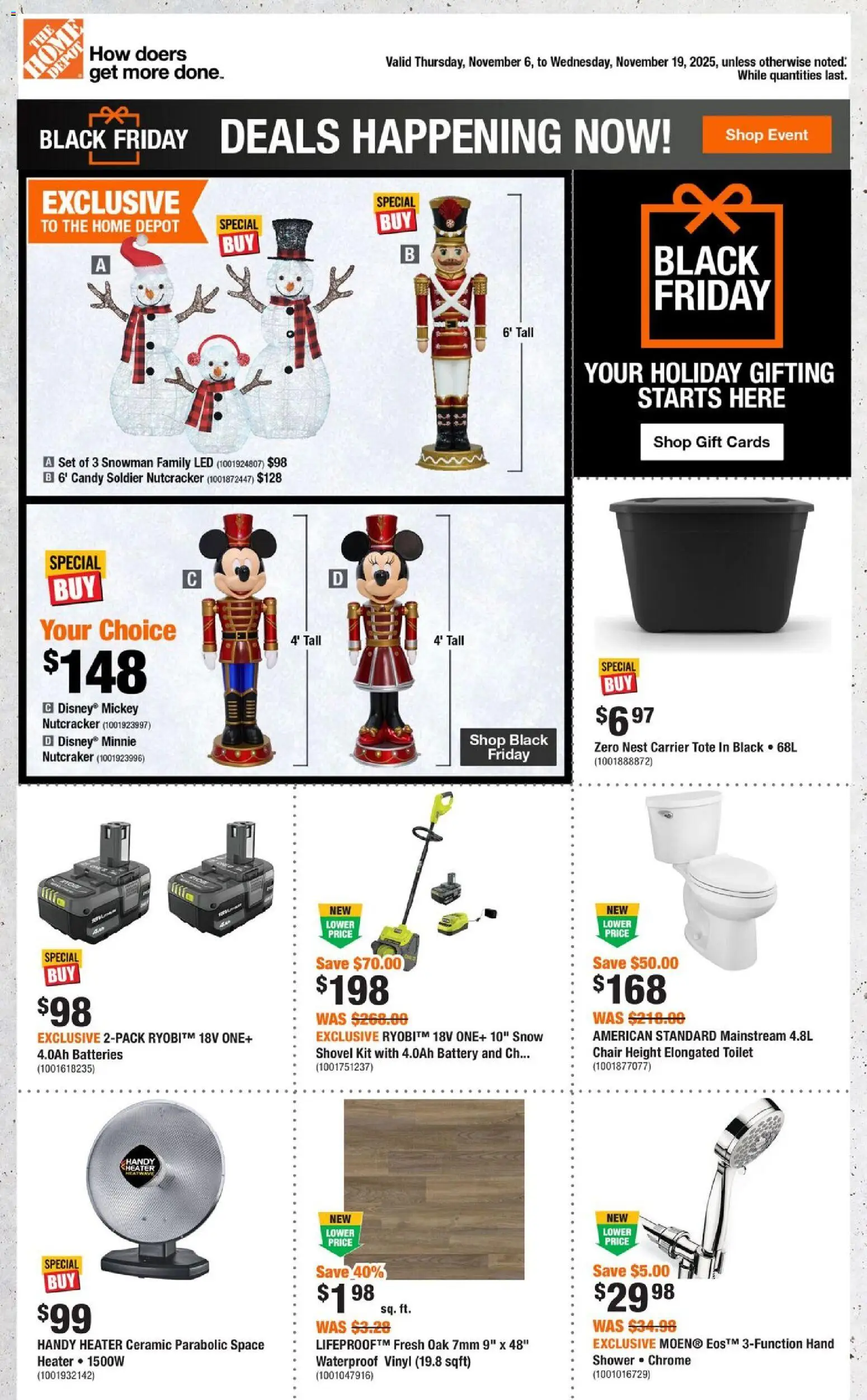 Home Depot - Black Friday  - page 1- valid from Nov 6, 2025
