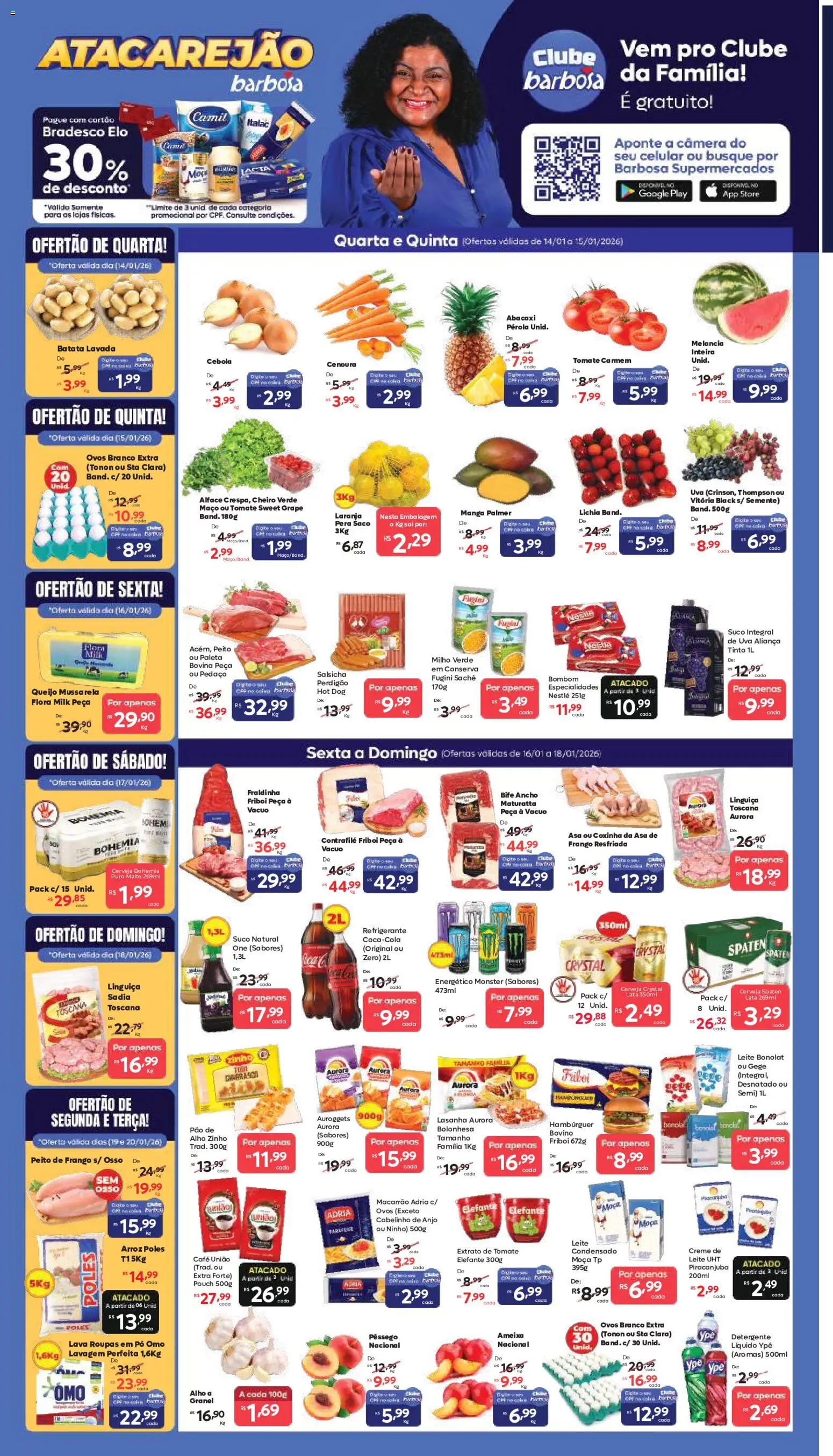 Barbosa Supermercados - Ofertas da semana  - página 1- válido a partir de 14/01/2026
