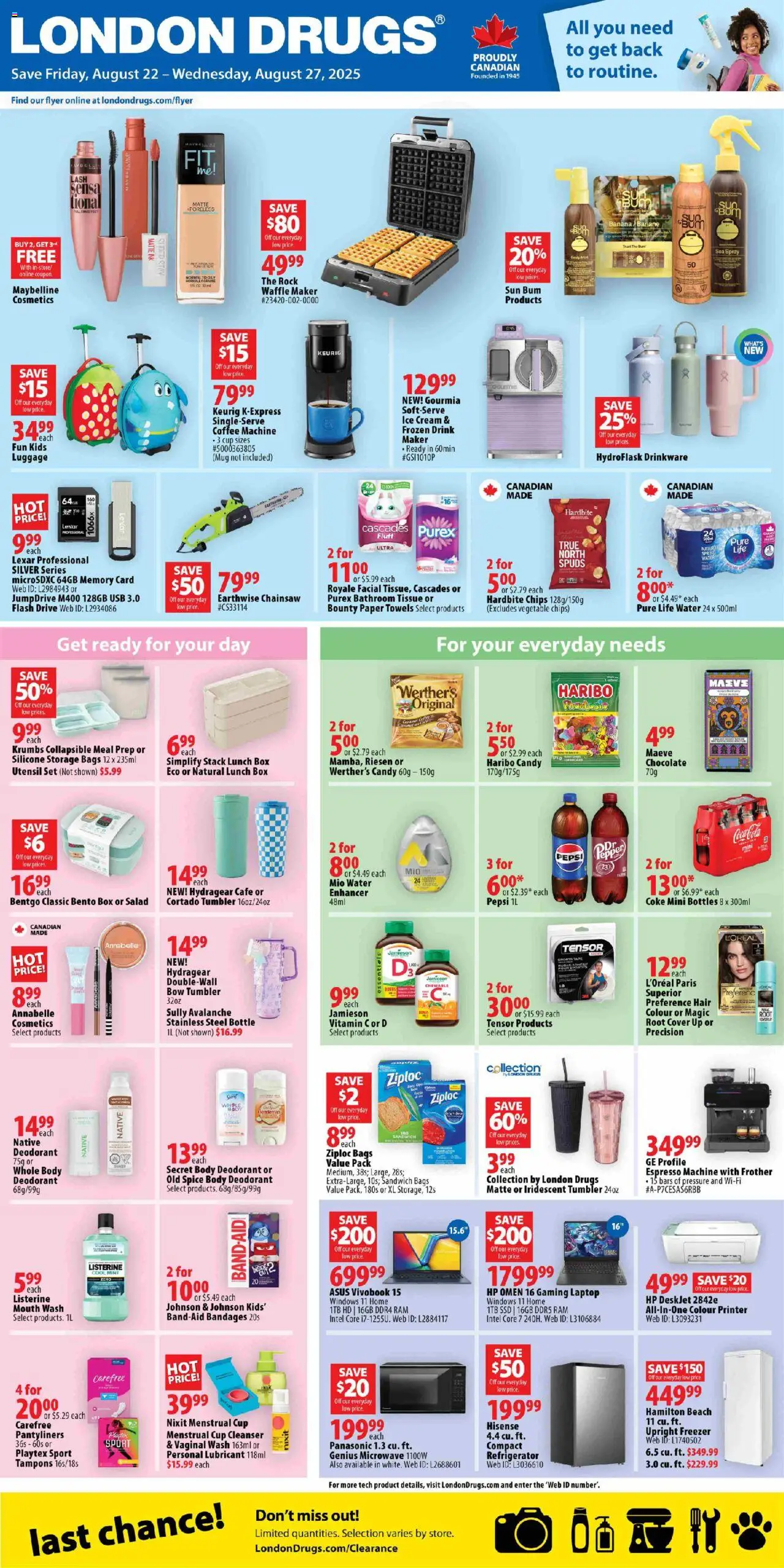 London Drugs weekly flyer / circulaire - page 1- valid from Aug 22, 2025