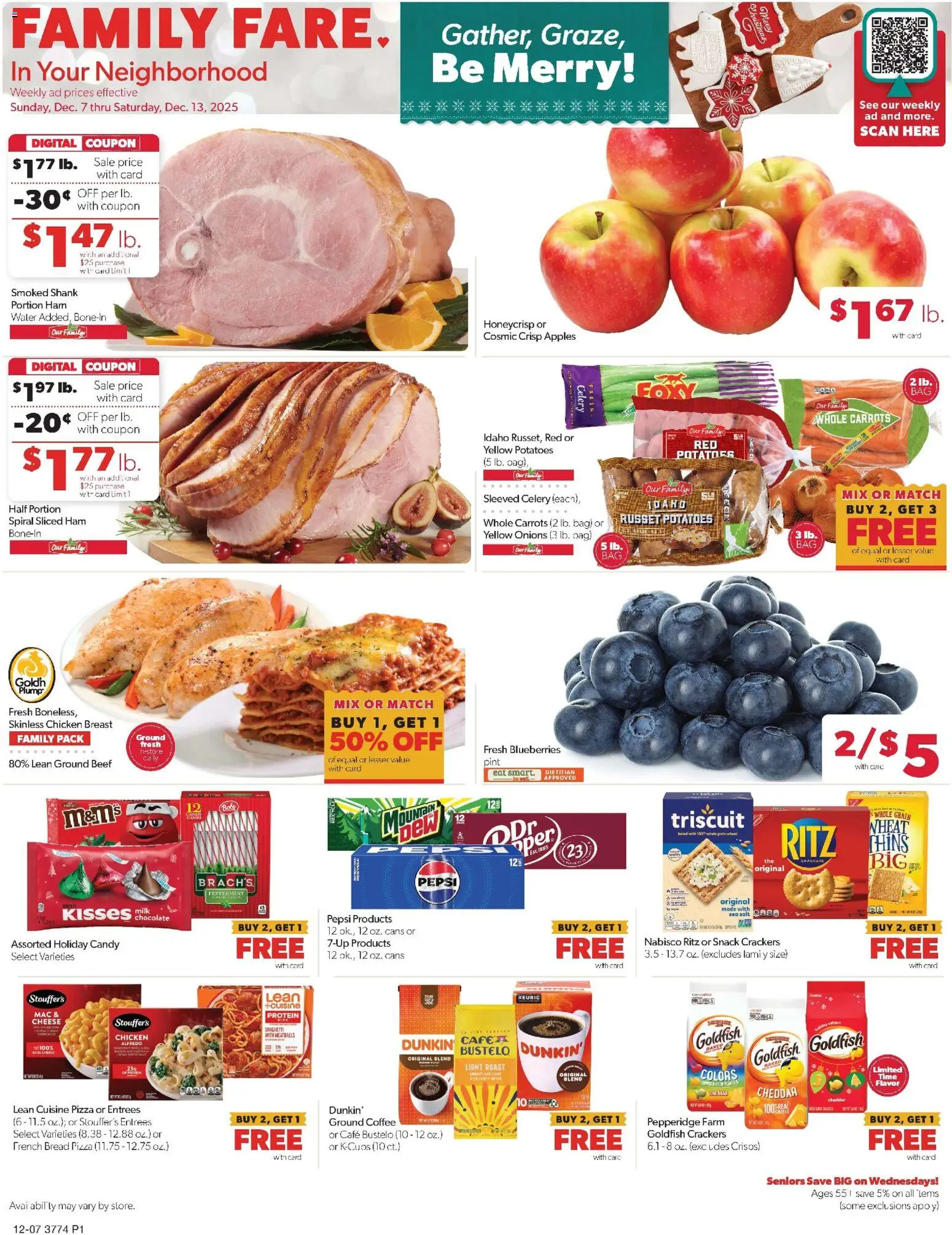Family Fare Weekly Ad - NE - page 1- valid from 12/07/2025