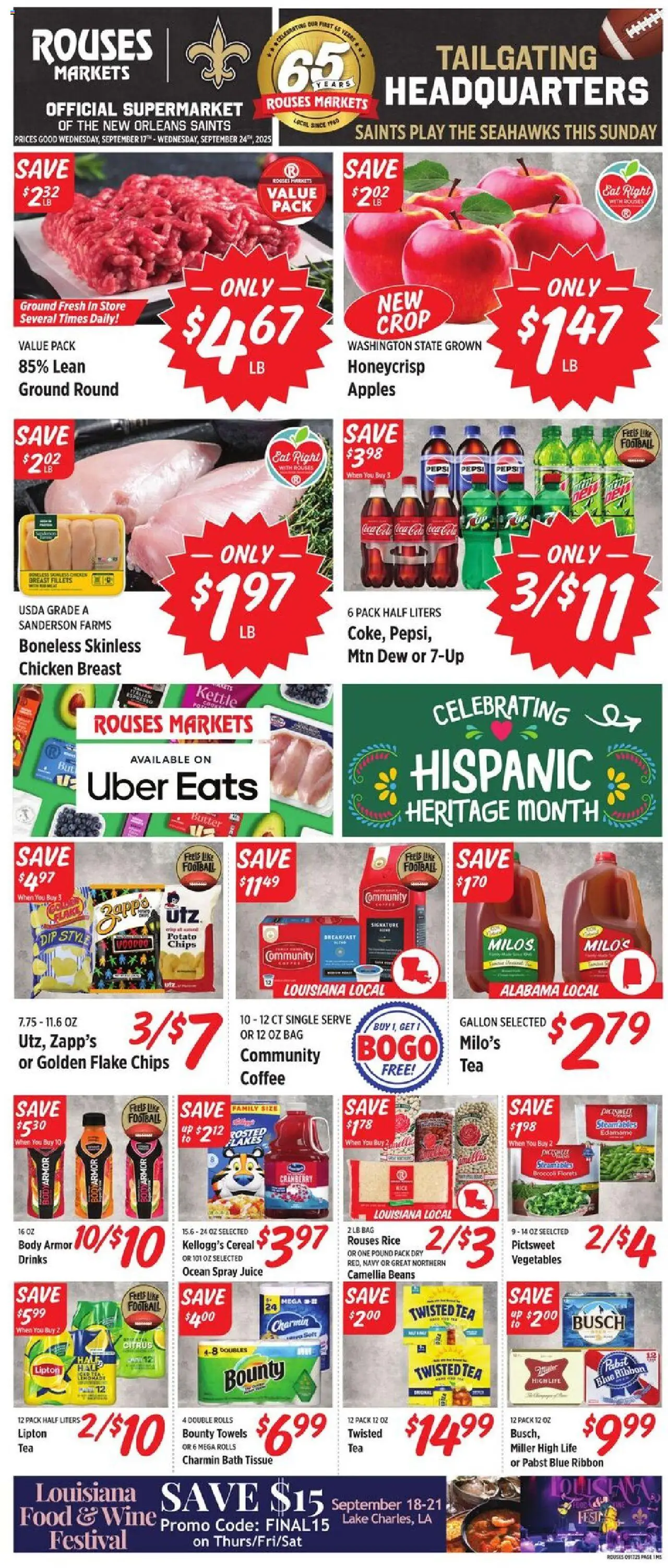 Rouses Weekly Ad - MS - page 1- valid from 09/17/2025
