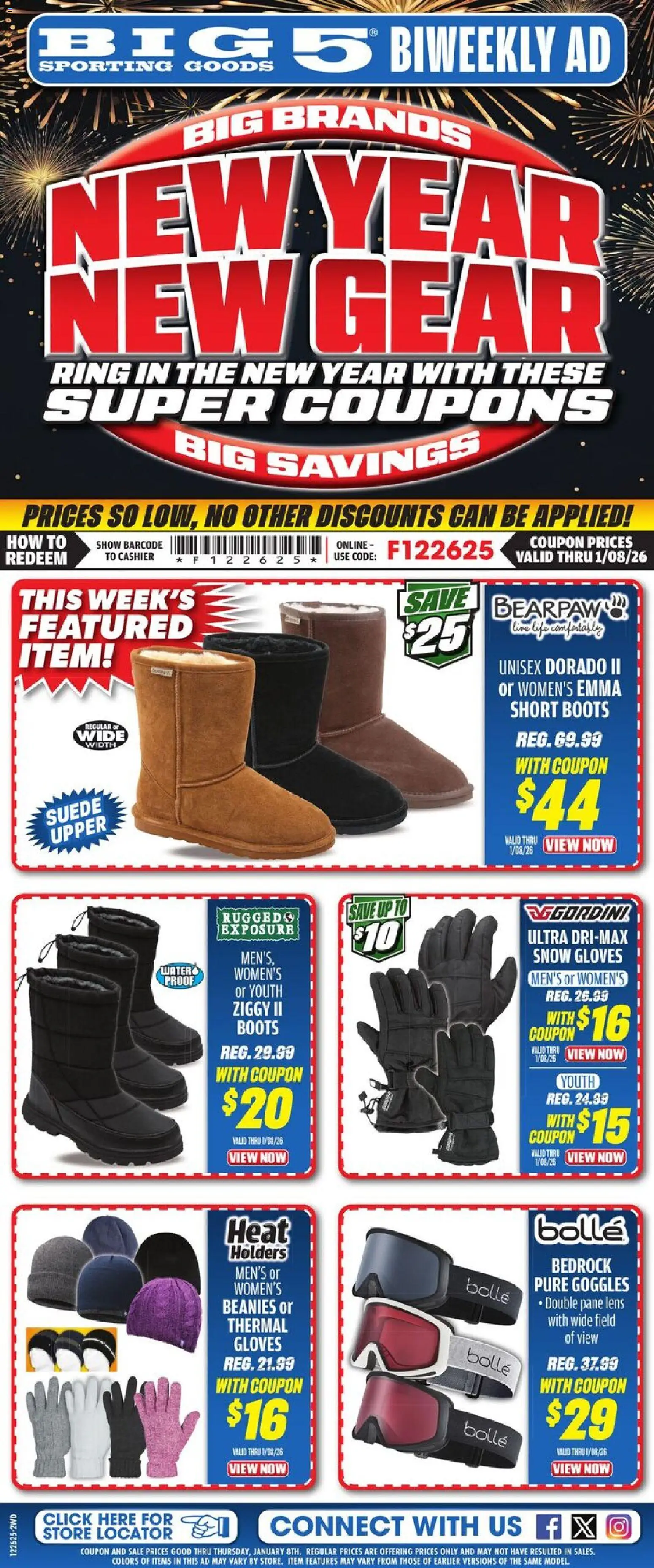 Big 5 Sporting Goods Weekly Ad - page 1- valid from 12/26/2025
