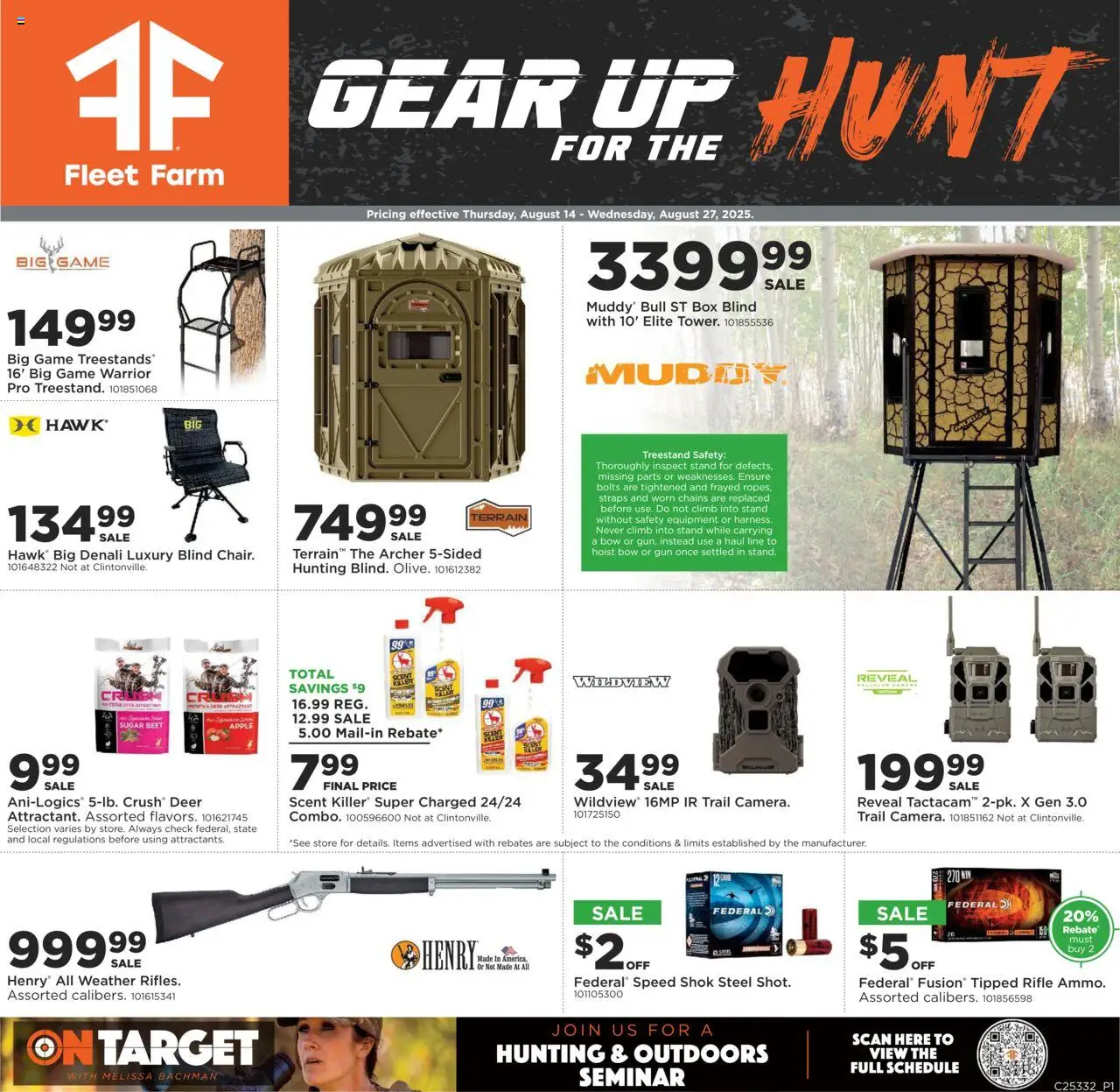 Mills Fleet Farm Gear Up For the Hunt - page 1- valid from 08/14/2025