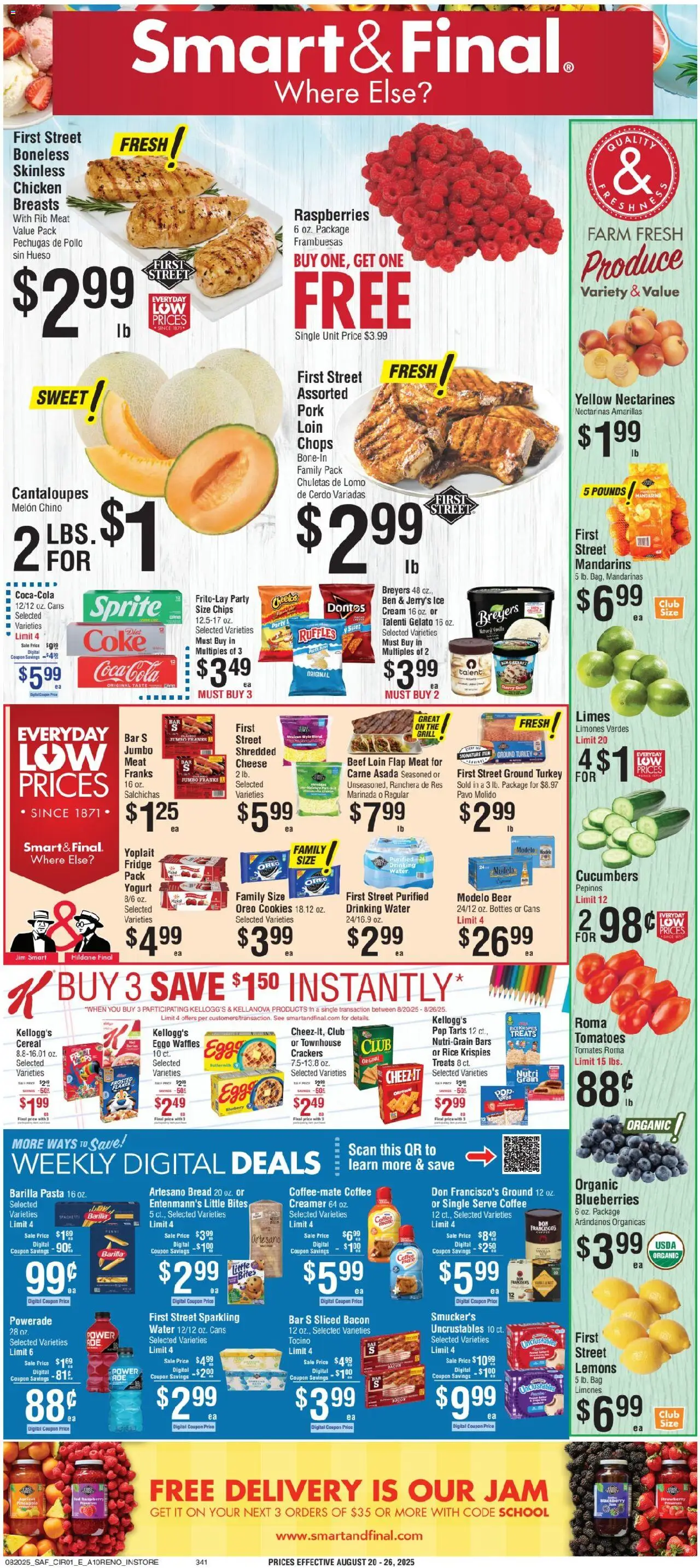 Smart & Final Weekly Ad - page 1- valid from 08/20/2025
