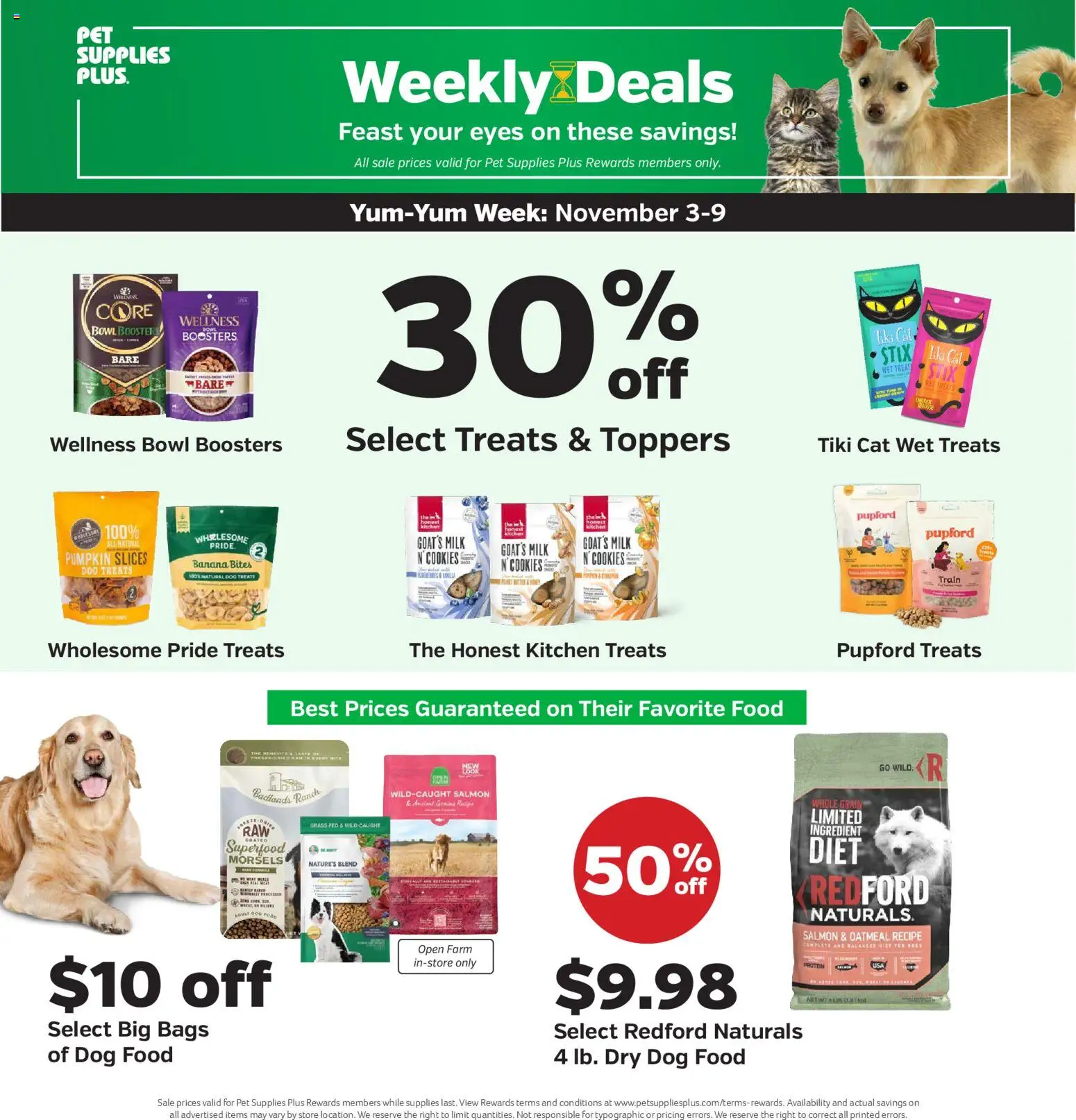 Pet Supplies Plus Ad - page 1- valid from 11/03/2025