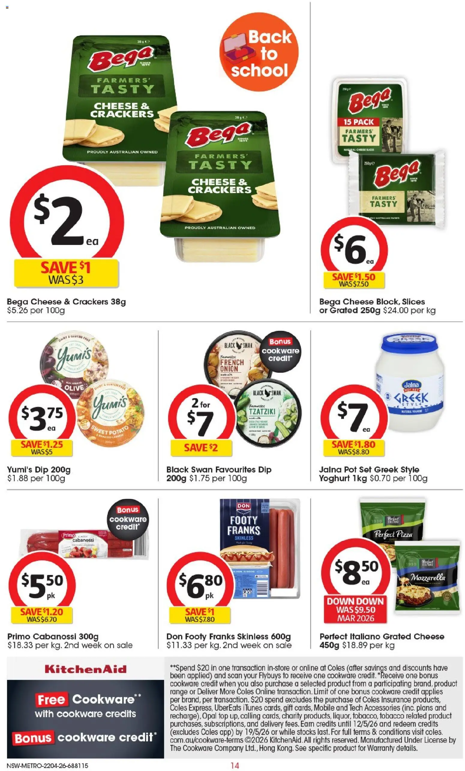 Coles catalogue  - page 14- valid from 22/04/2026