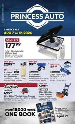 Preview Princess Auto flyer - 2 Week Sale! valid from Apr 7, 2026