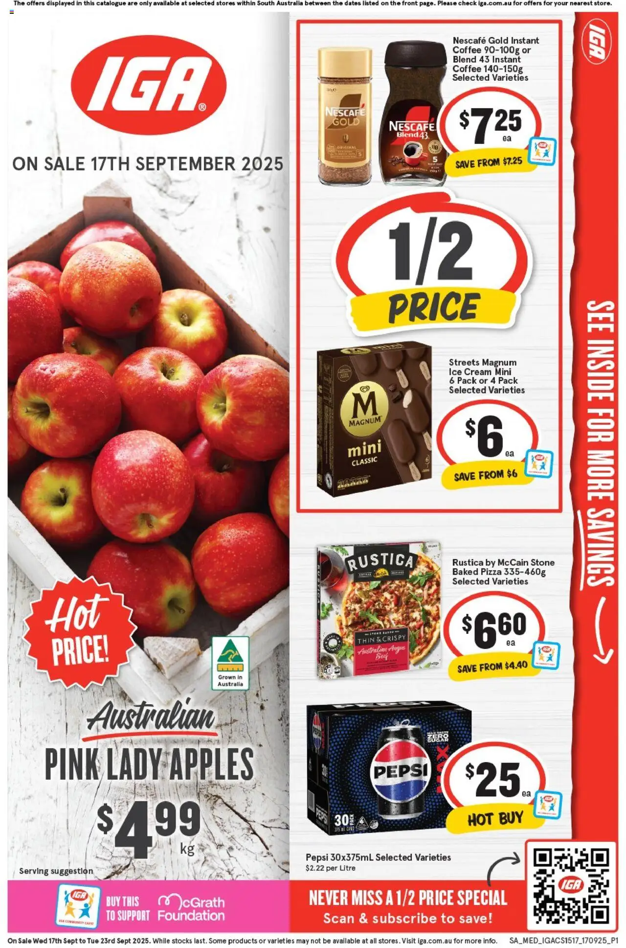 IGA Catalogue SA - page 1- valid from 17/09/2025