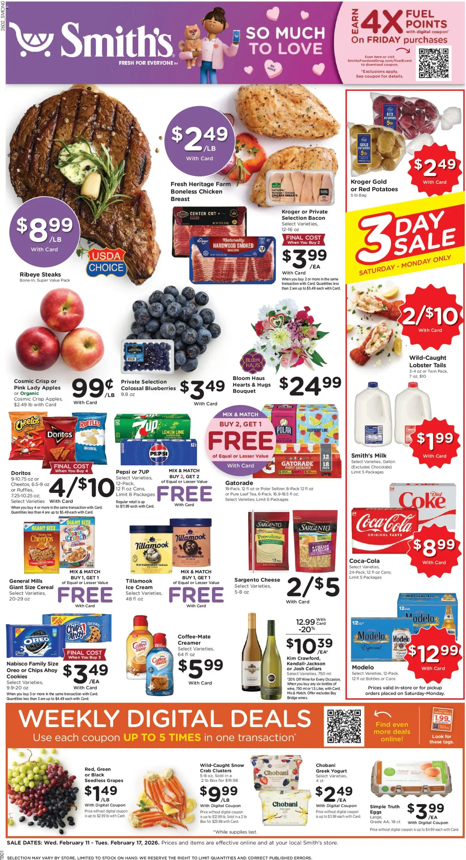 Smith's Weekly Ad - NM - page 1- valid from 02/11/2026