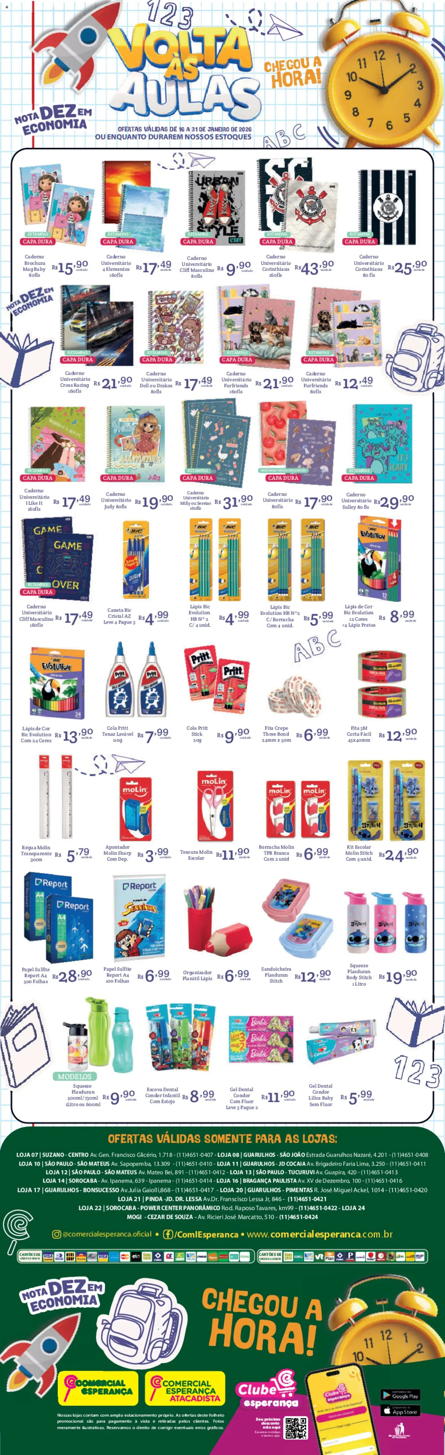 Comercial Esperança - Ofertas Voltas às Aulas - página 1- válido a partir de 16/01/2026
