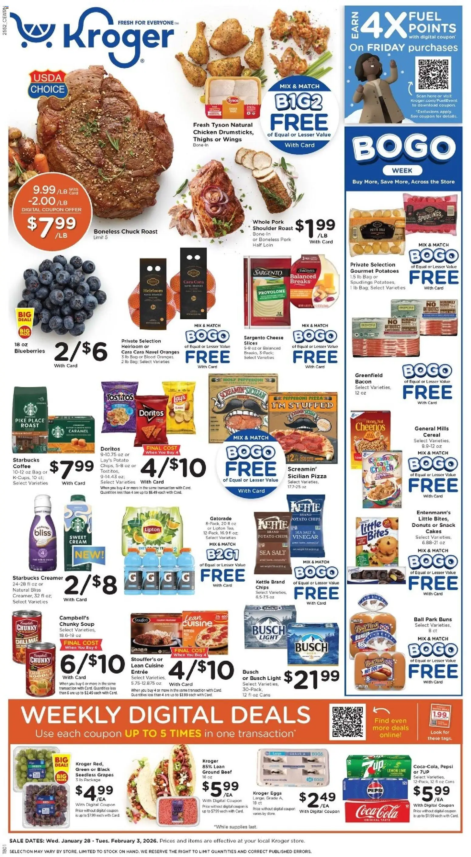 Kroger Weekly Ad - page 1- valid from 01/28/2026