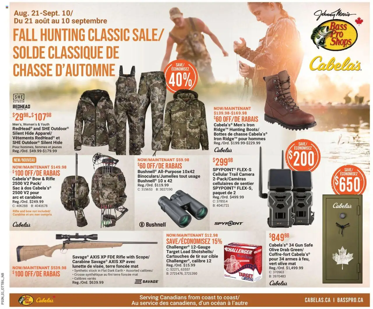Cabelas weekly flyer / circulaire - page 1- valid from Aug 21, 2025