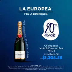 La Europea catálogo Champagne Moët & Chandon Brut válido desde 15/12/2025