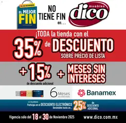 Muebles Dico Buen Fin  válido desde 18/11/2025