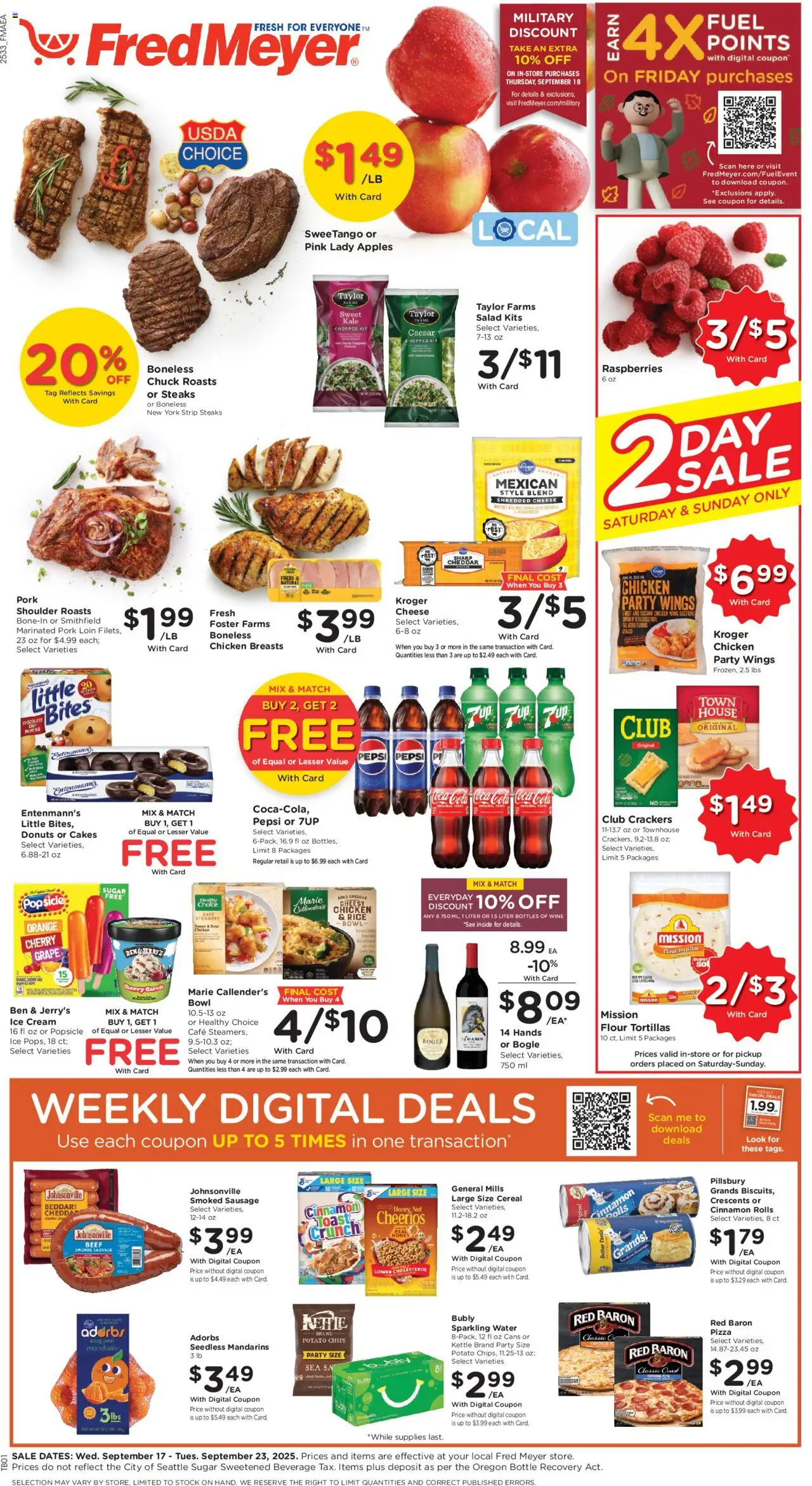 Fred Meyer Weekly Ad - page 1- valid from 09/17/2025