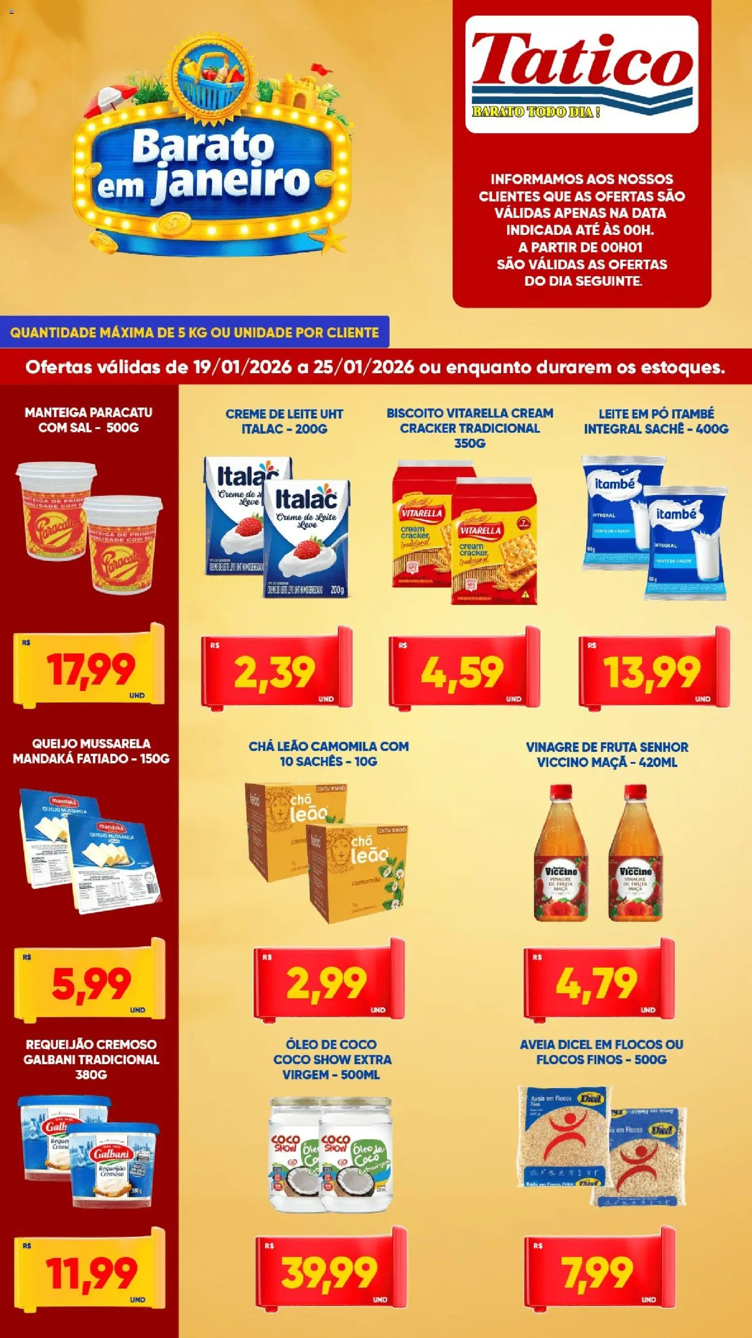 Tatico - Ofertas da semana - página 1- válido a partir de 19/01/2026
