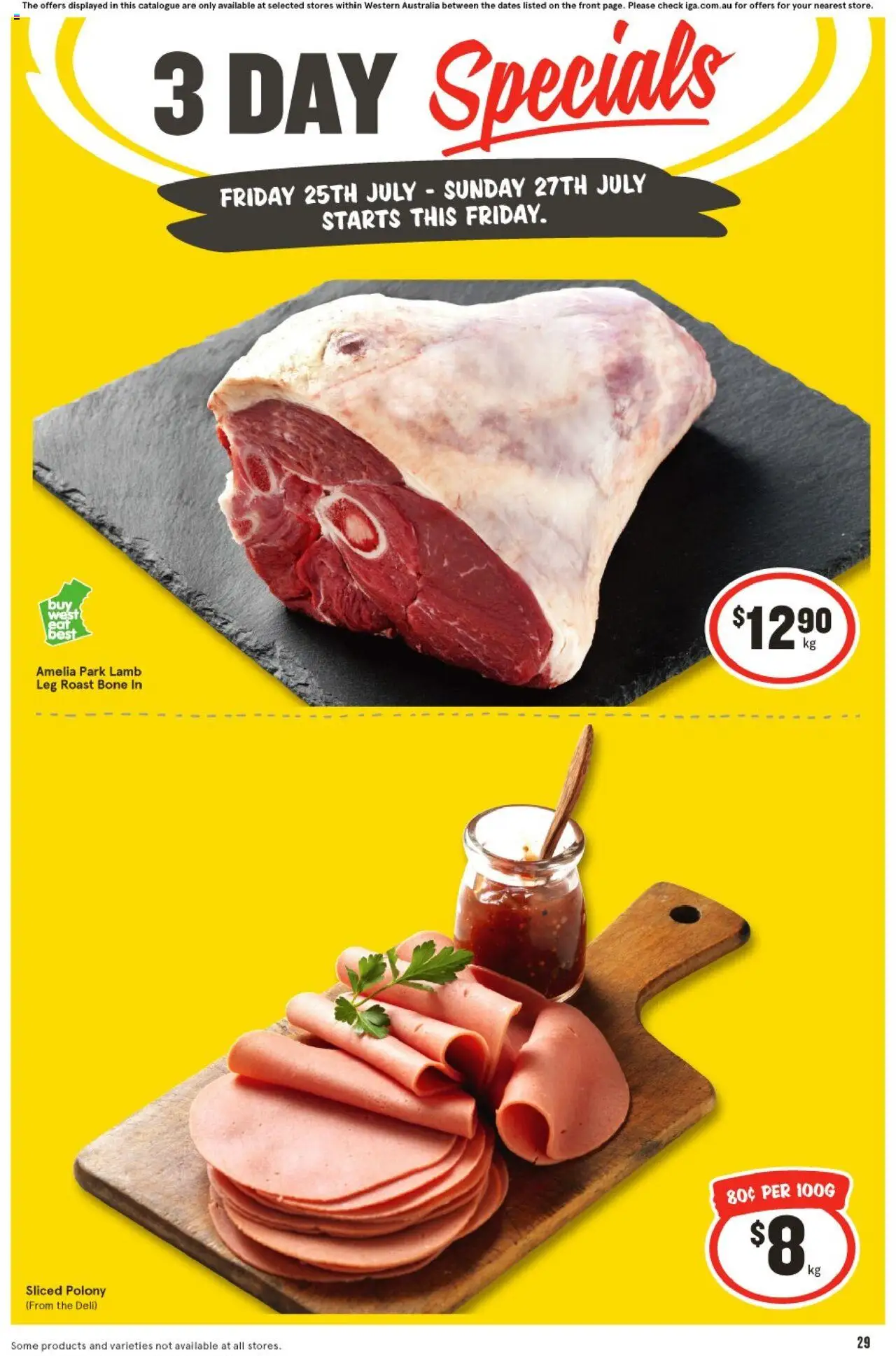 IGA - 3 Day Specials WA - page 1- valid from 25/07/2025