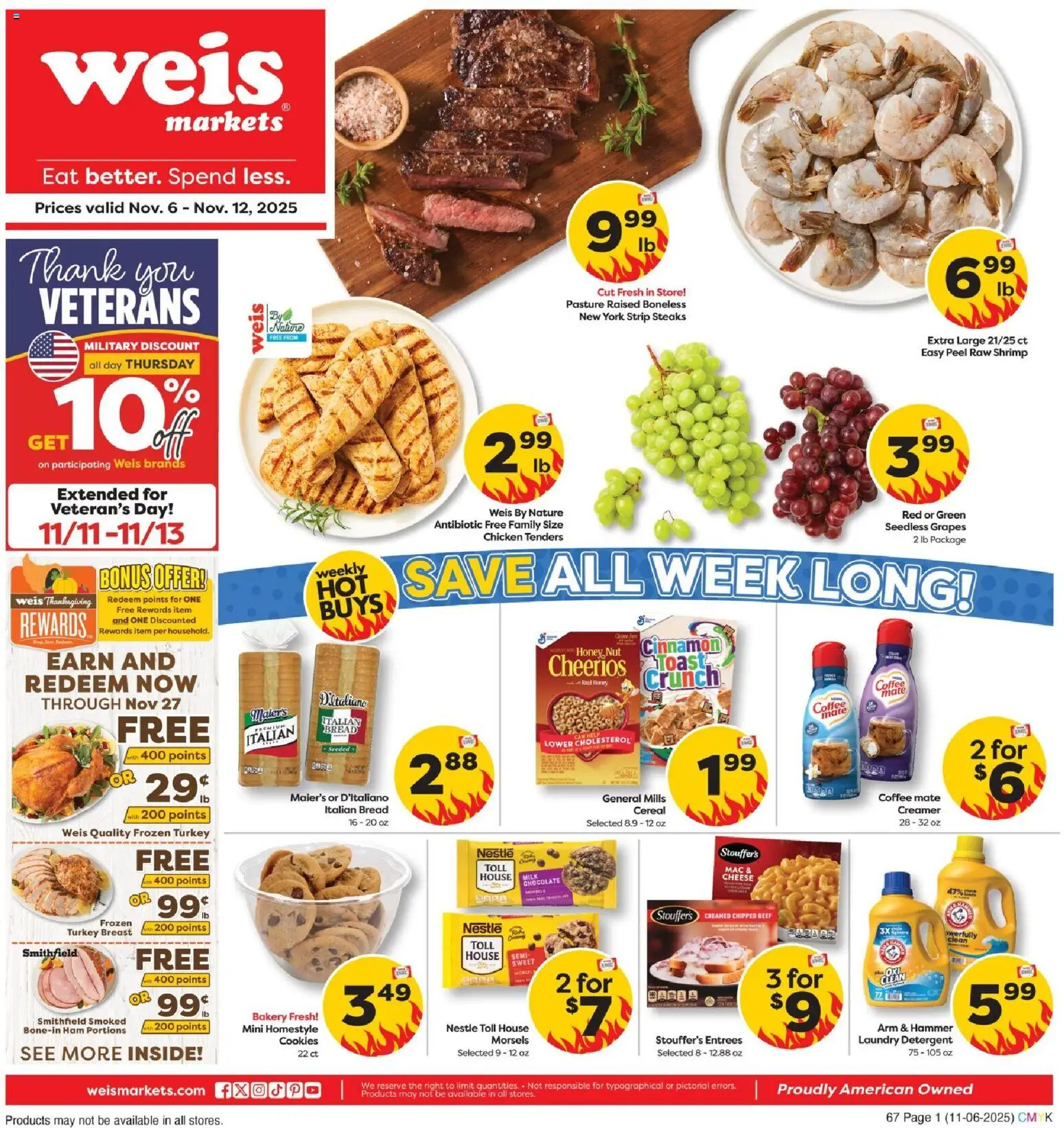 Weis Weekly Circular - MD - page 1- valid from 11/06/2025
