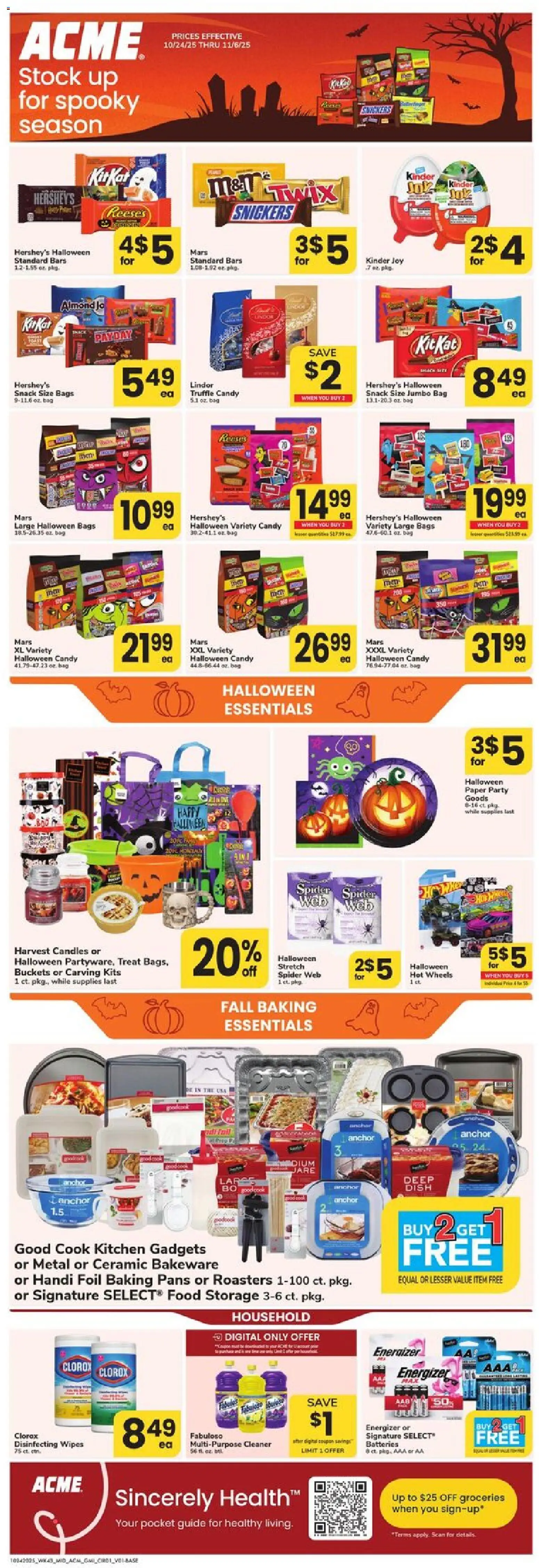 Acme Ad - page 1- valid from 10/24/2025
