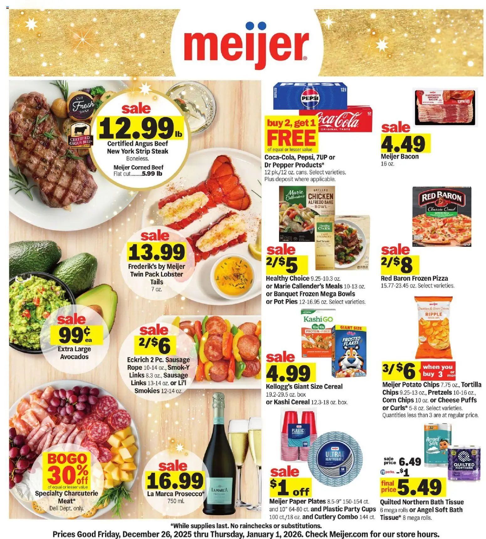 Meijer Weekly Ad - page 1- valid from 12/26/2025