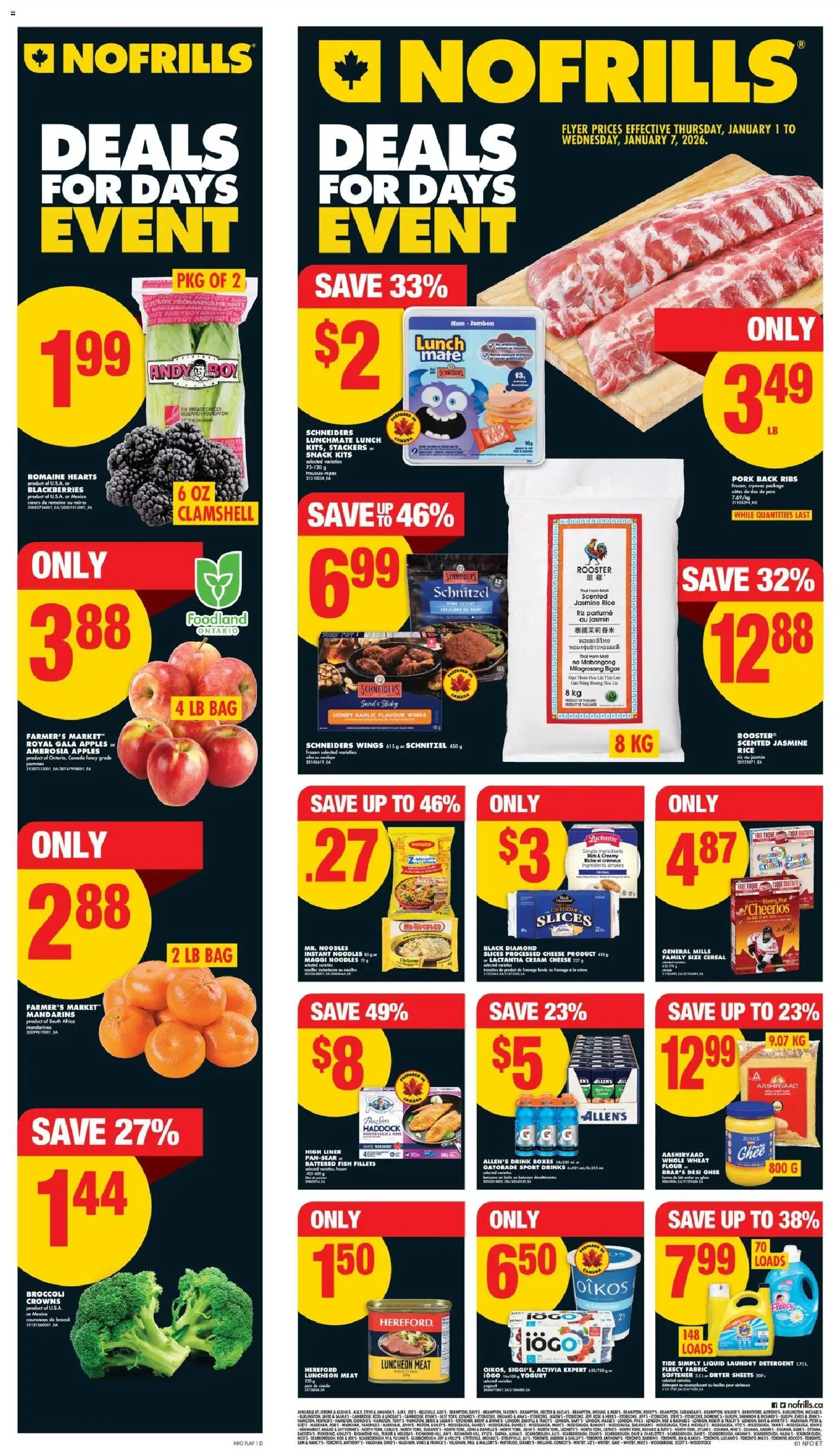 No Frills weekly flyer / circulaire - page 1- valid from Jan 1, 2026