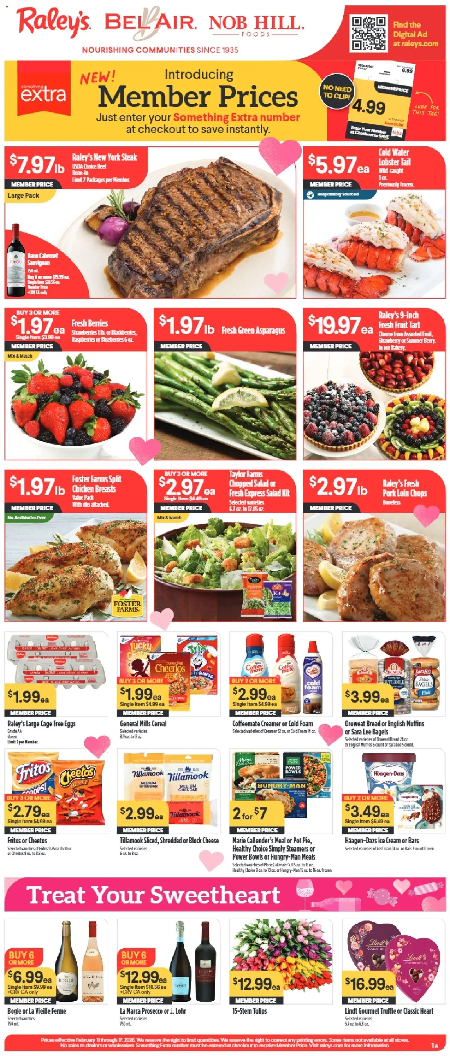 Raley's Weekly Ad - page 1- valid from 02/11/2026