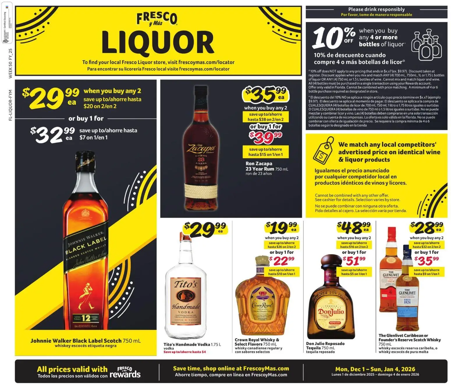 Fresco y Más Alcohol Flyer - page 1- valid from 12/01/2025