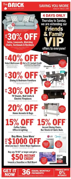 Preview The Brick weekly flyer / circulaire valid from Jan 29, 2026