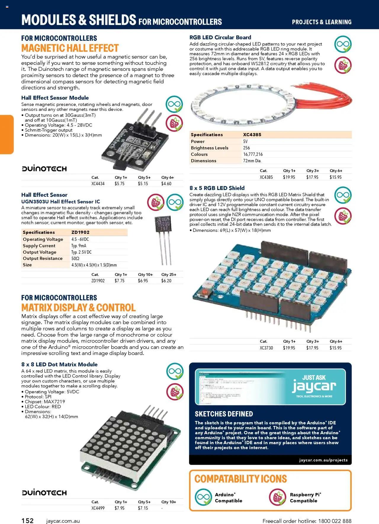 Jaycar Engineering & Scientific Catalogue 2025/2026  - page 152- valid from 09/07/2025