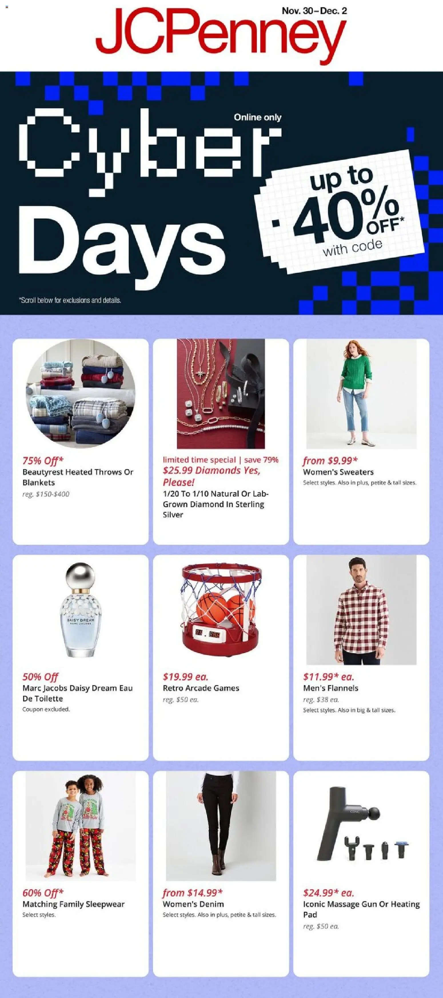 JCPenney Cyber Sale - page 1- valid from 11/30/2025