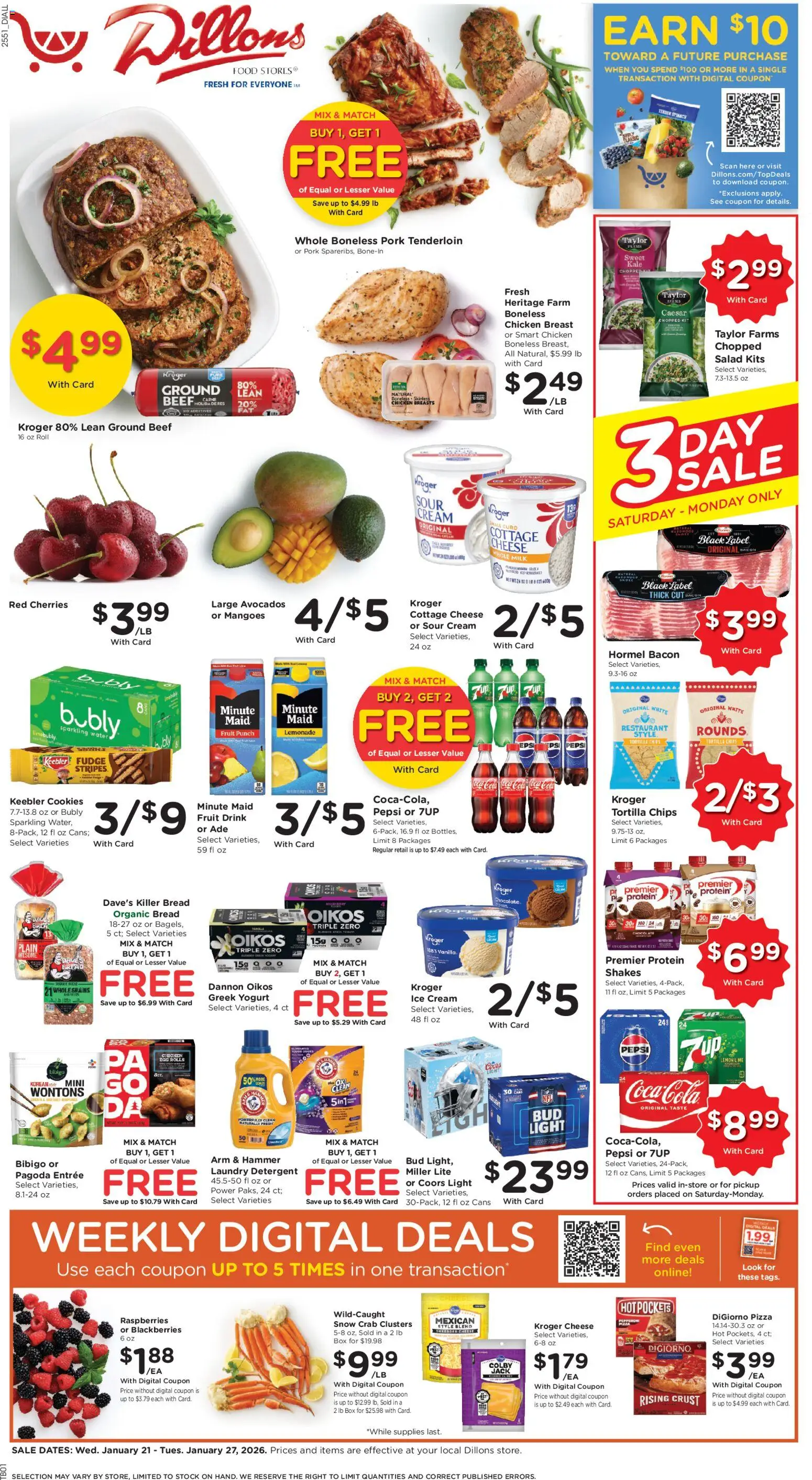 Dillons Weekly Ad - page 1- valid from 01/21/2026
