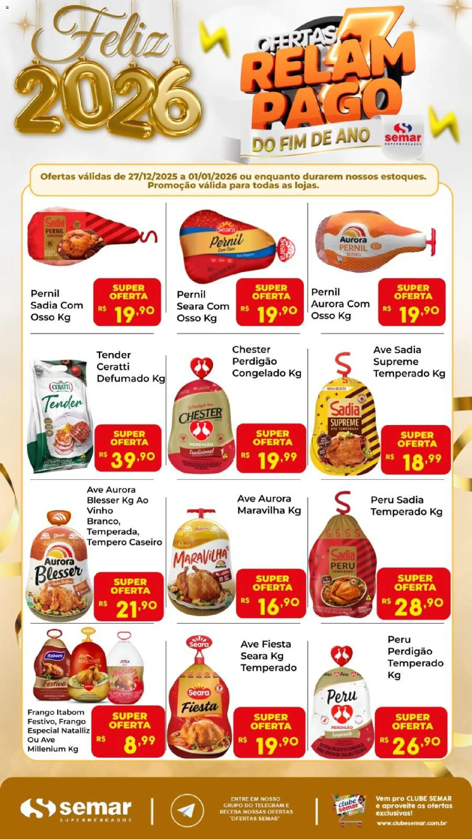 Semar Supermercado - Ofertas Relâmpago Fim de Ano - página 1- válido a partir de 27/12/2025
