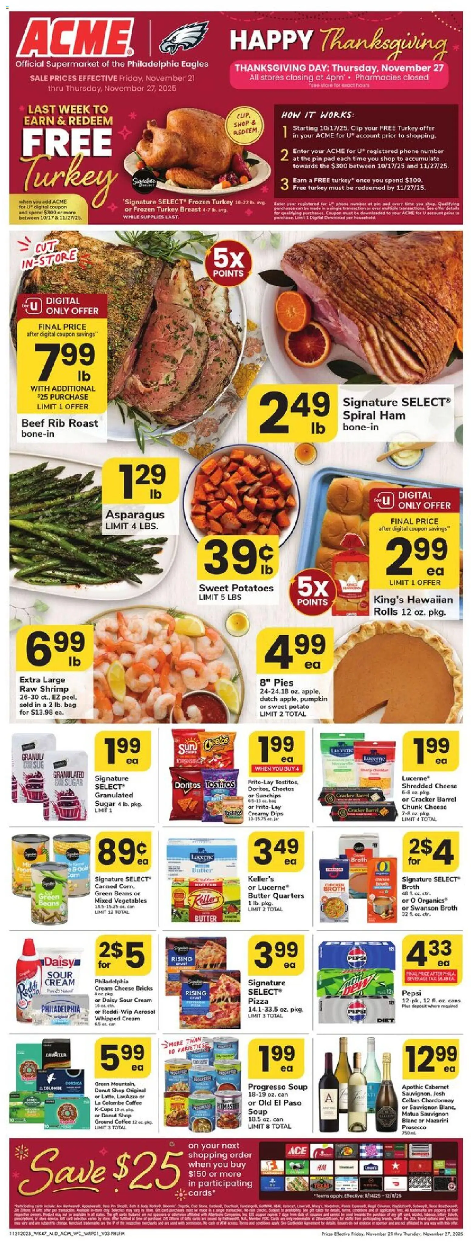 Acme Weekly Ad - page 1- valid from 11/21/2025
